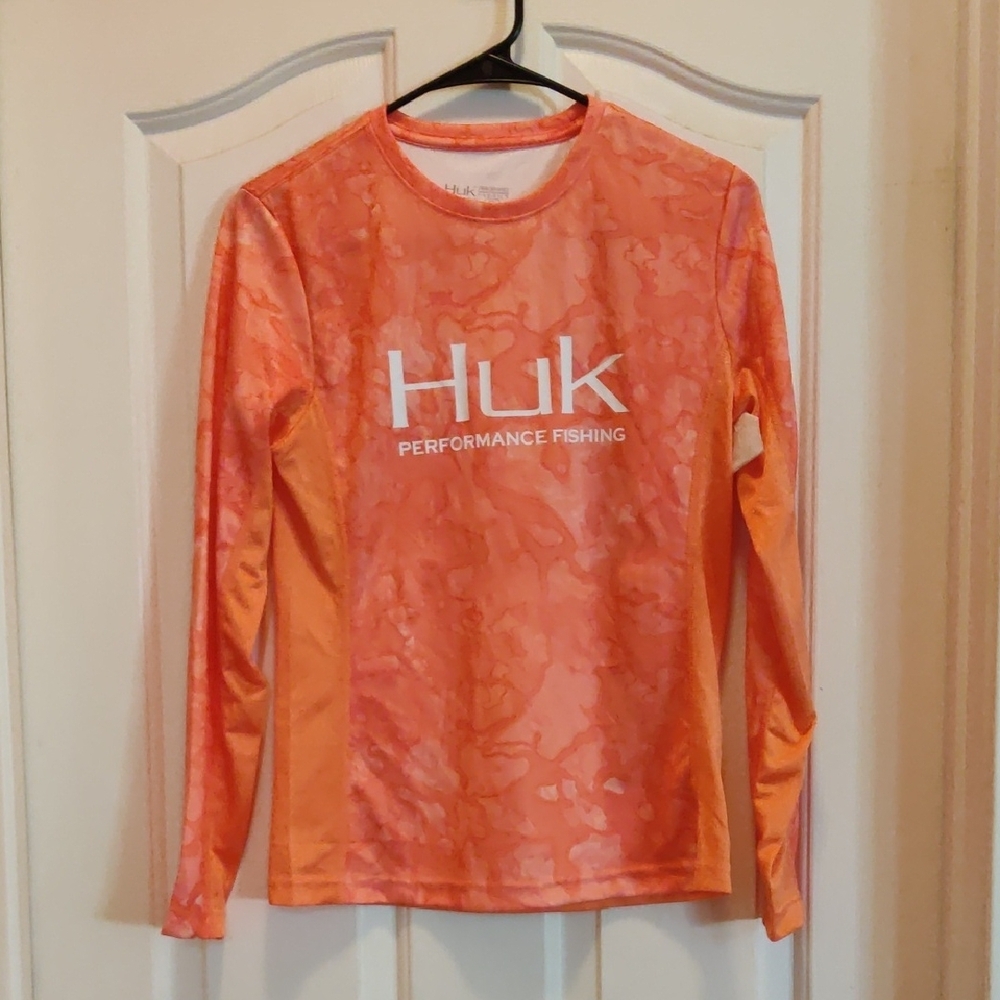 Huk Orange Long Sleeve Performance Shirt